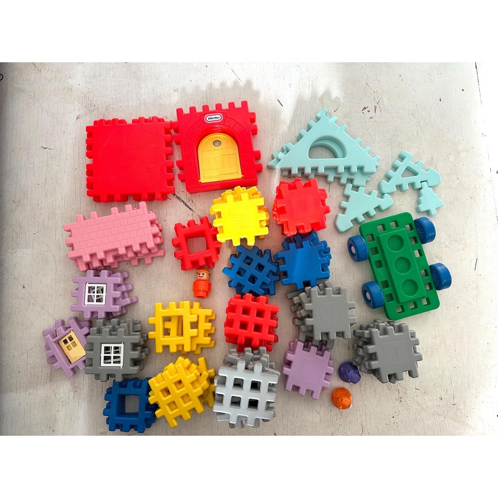 80s/90s Little Tikes Wee Waffle Building Blocks House Windows retro‎ plastic toy